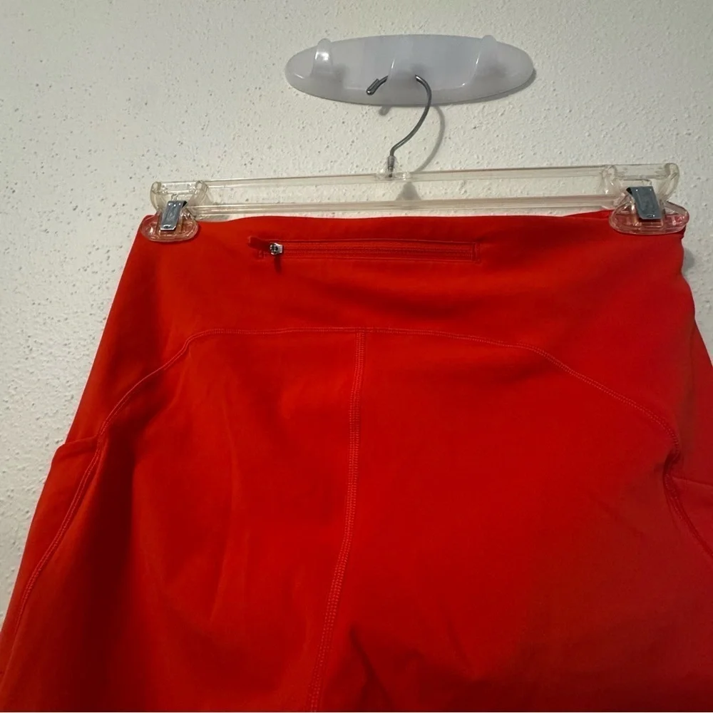 Lululemon Crop With Pockets Orange Women’s Leggings Sz 8 Yoga Pilates Casual - Picture 6 of 11